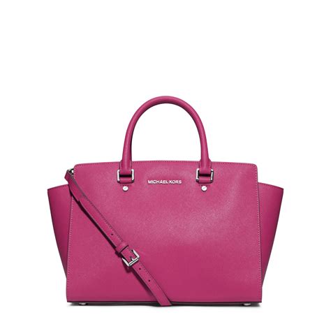 michael kors tasche altrosa selma|Michael Kors saffiano satchel.